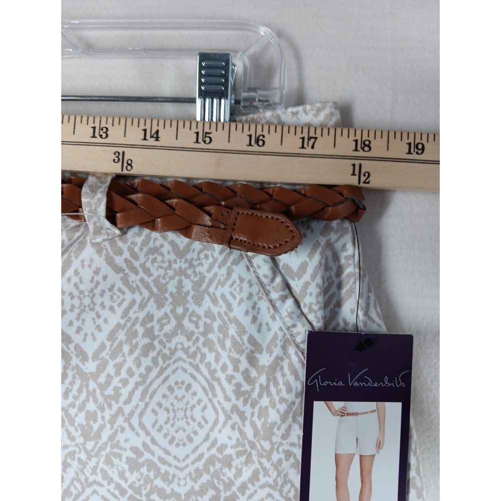 Gloria Vanderbilt Size 14 Nimah Belted Chino Flat Front Shorts with Pockets - Picture 3 of 12